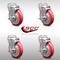 Service Caster 5 Inch SS Red Polyurethane Wheel Swivel Bolt Hole Caster Set with Brake SCC SCC-SSBH20S514-PPUB-RED-TLB-4 - alternate 5